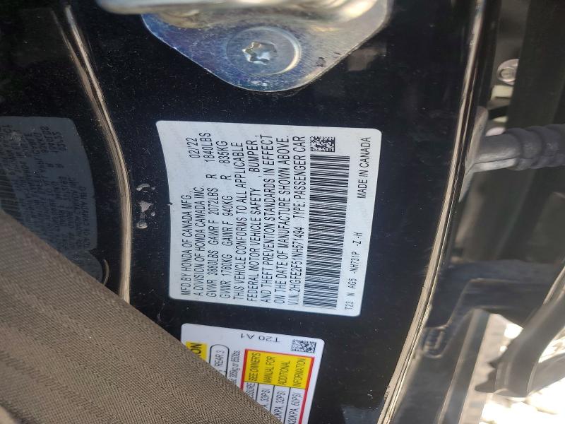 Продаж на аукціоні авто 2022 Honda Civic, vin: 2HGFE2F51NH571494, номер лоту: 69135976