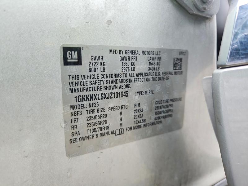 70254046 :رقم المزاد ، 1GKKNXLSXJZ101645 vin ، 2018 Gmc Acadia مزاد بيع