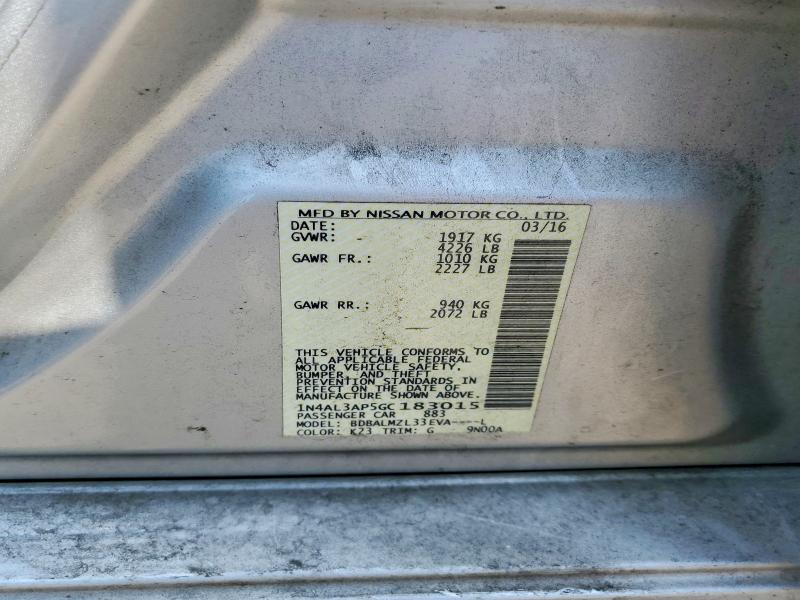 2016 Nissan Altima მანქანა იყიდება აუქციონზე, vin: 1N4AL3AP5GC183015, აუქციონის ნომერი: 67297496