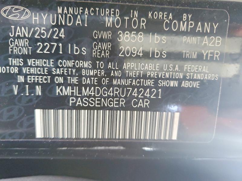 2024 Hyundai Elantra მანქანა იყიდება აუქციონზე, vin: KMHLM4DG4RU742421, აუქციონის ნომერი: 66940526
