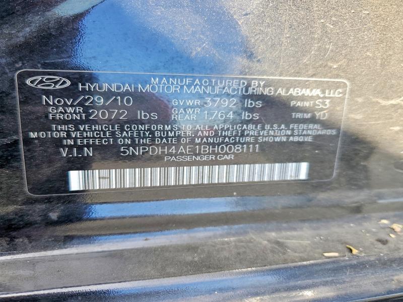 Aukcja sprzedaży 2011 Hyundai Elantra, vin: 5NPDH4AE1BH008111, numer aukcji: 70372976