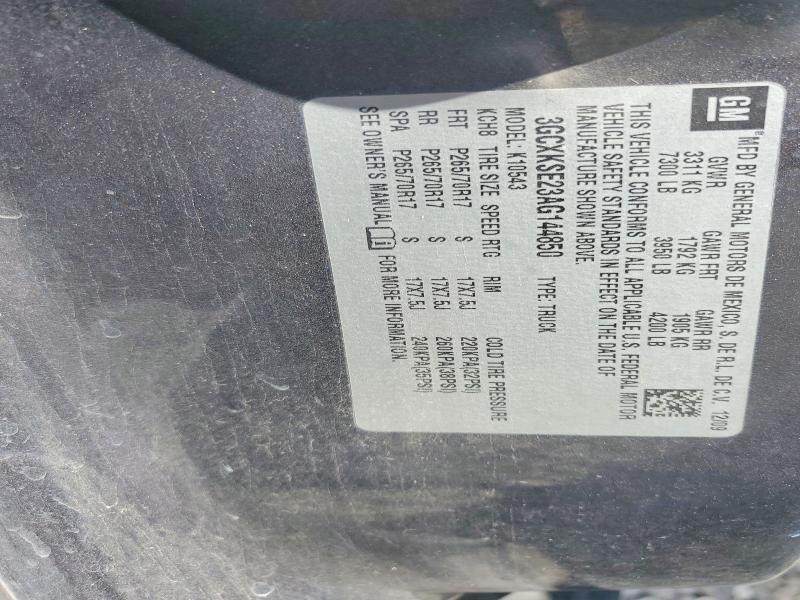 68037586 :رقم المزاد ، 3GCXKSE23AG144850 vin ، 2010 Chevrolet Silverado مزاد بيع