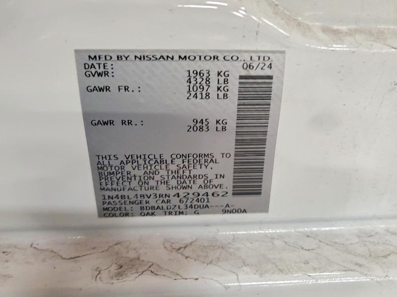 69107216 :رقم المزاد ، 1N4BL4BV3RN429462 vin ، 2024 Nissan Altima مزاد بيع
