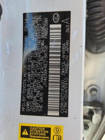 2014 Lexus Ct მანქანა იყიდება აუქციონზე, vin: JTHKD5BHXE2188758, აუქციონის ნომერი: 70646036