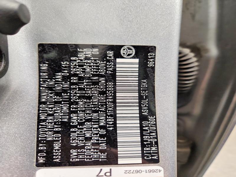 Продажа на аукционе авто 2015 Toyota Camry, vin: 4T4BF1FK0FR495888, номер лота: 69196016