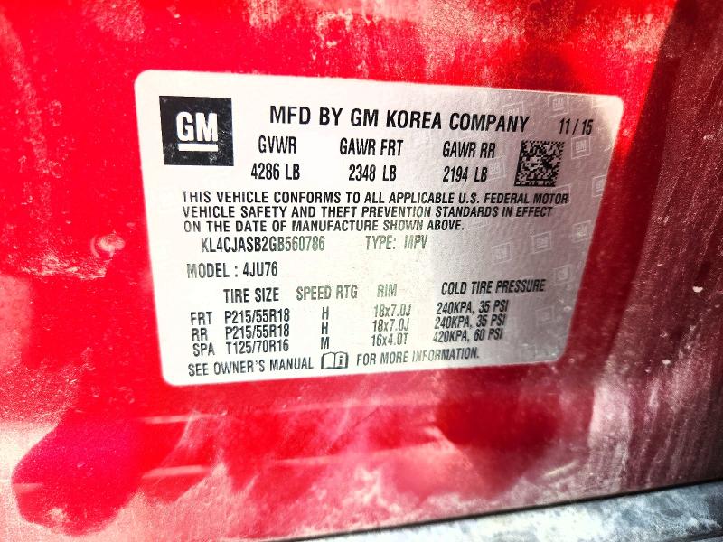 Продажа на аукционе авто 2016 Buick Encore, vin: KL4CJASB2GB560786, номер лота: 70473446