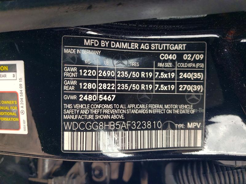 Aukcja sprzedaży 2010 Mercedes-benz Glk, vin: WDCGG8HB5AF323810        , numer aukcji: 69082396