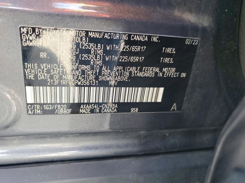 Aukcja sprzedaży 2023 Toyota Rav4, vin: 2T3F1RFV0PW356131, numer aukcji: 68737786