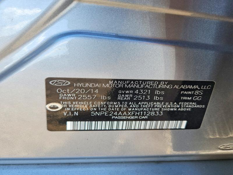 69684716 :رقم المزاد ، 5NPE24AAXFH112833 vin ، 2015 Hyundai Sonata مزاد بيع