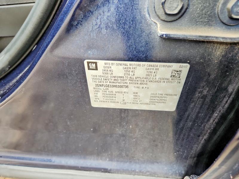 69336756 :رقم المزاد ، 2GNFLGE33H6300736 vin ، 2017 Chevrolet Equinox مزاد بيع