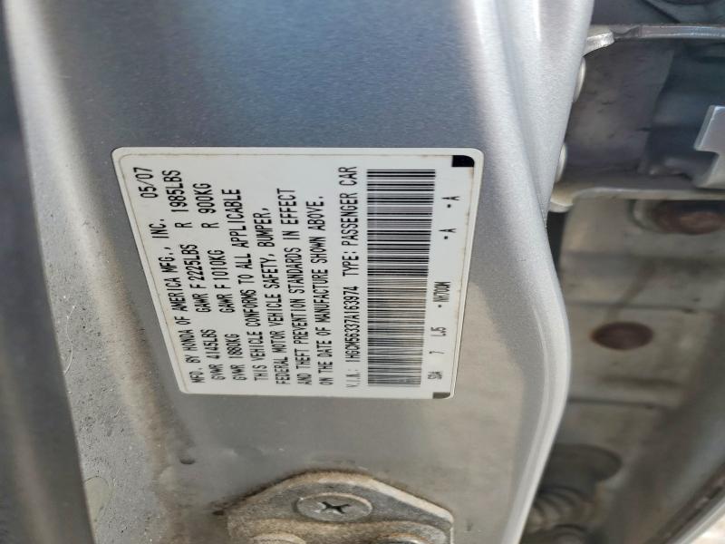 Aukcja sprzedaży 2007 Honda Accord, vin: 1HGCM56337A163974, numer aukcji: 69988336