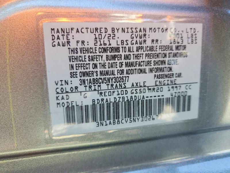 Auction sale of the 2022 Nissan Sentra, vin: 3N1AB8CV5NY302677, lot number: 68323986