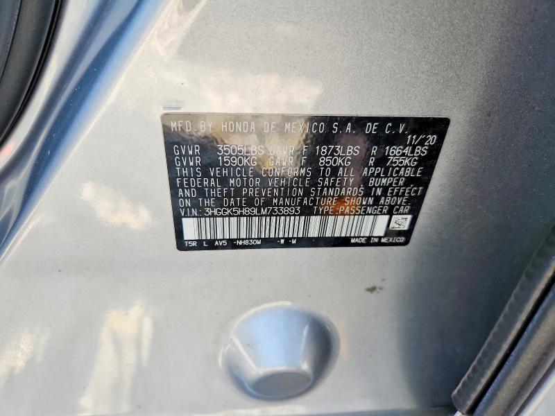 2020 Honda Fit მანქანა იყიდება აუქციონზე, vin: 3HGGK5H89LM733893, აუქციონის ნომერი: 69822916