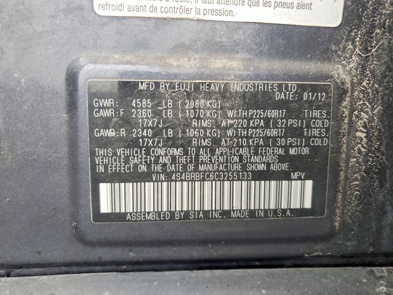 Aukcja sprzedaży 2012 Subaru Outback, vin: 4S4BRBFC6C3255133, numer aukcji: 67784926