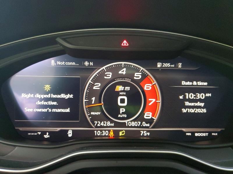 Aukcja sprzedaży 2018 Audi S5, vin: WAUR4AF55JA011282, numer aukcji: 68136526