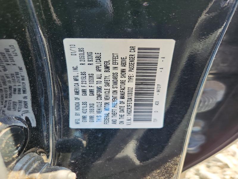 68802076 :رقم المزاد ، 1HGCR2F57DA109302 vin ، 2013 Honda Accord مزاد بيع