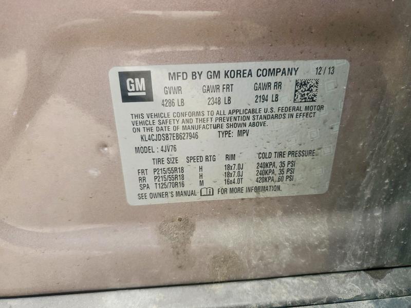 Продаж на аукціоні авто 2014 Buick Encore, vin: KL4CJDSB7EB627946, номер лоту: 69230706