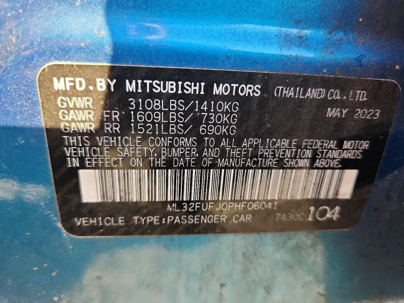 Aukcja sprzedaży 2023 Mitsubishi Mirage, vin: ML32FUFJ0PHF06041, numer aukcji: 68220976