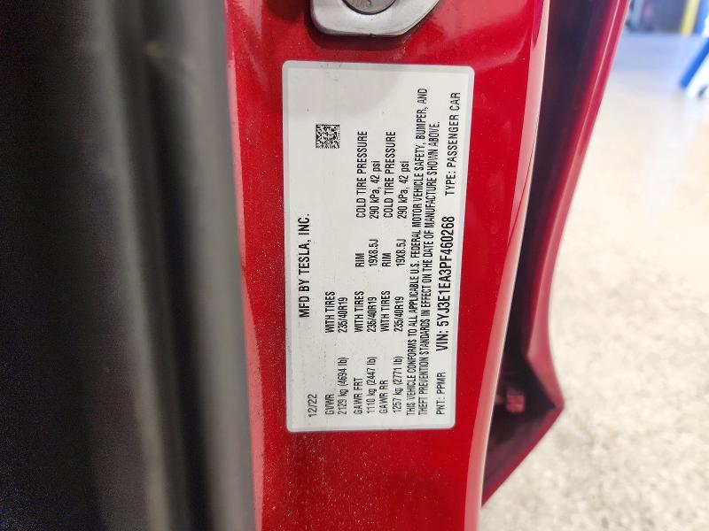 Продажа на аукционе авто 2023 Tesla Model 3, vin: 5YJ3E1EA3PF460268, номер лота: 70998186