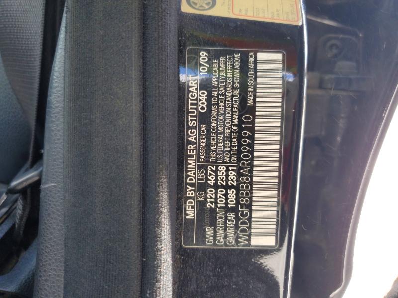 Aukcja sprzedaży 2010 Mercedes-benz C, vin: WDDGF8BB8AR099910, numer aukcji: 70352386