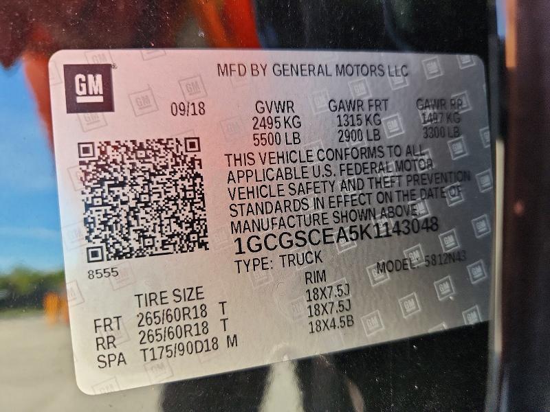 Продаж на аукціоні авто 2019 Chevrolet Colorado, vin: 1GCGSCEA5K1143048, номер лоту: 70086856