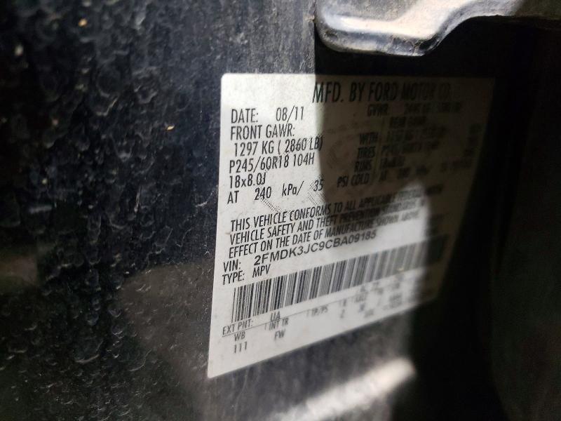 2012 Ford Edge მანქანა იყიდება აუქციონზე, vin: 2FMDK3JC9CBA09185, აუქციონის ნომერი: 68736716