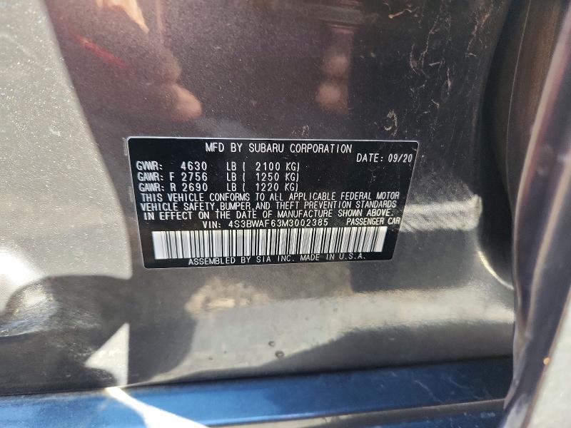 Продажа на аукционе авто 2021 Subaru Legacy, vin: 4S3BWAF63M3002385, номер лота: 70047796
