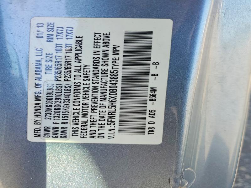 Продаж на аукціоні авто 2013 Honda Odyssey, vin: 5FNRL5H6XDB043885, номер лоту: 68640856