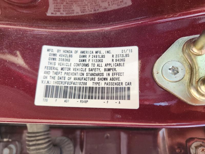 Продажа на аукционе авто 2015 Honda Accord, vin: 1HGCR3F80FA019296, номер лота: 68879656