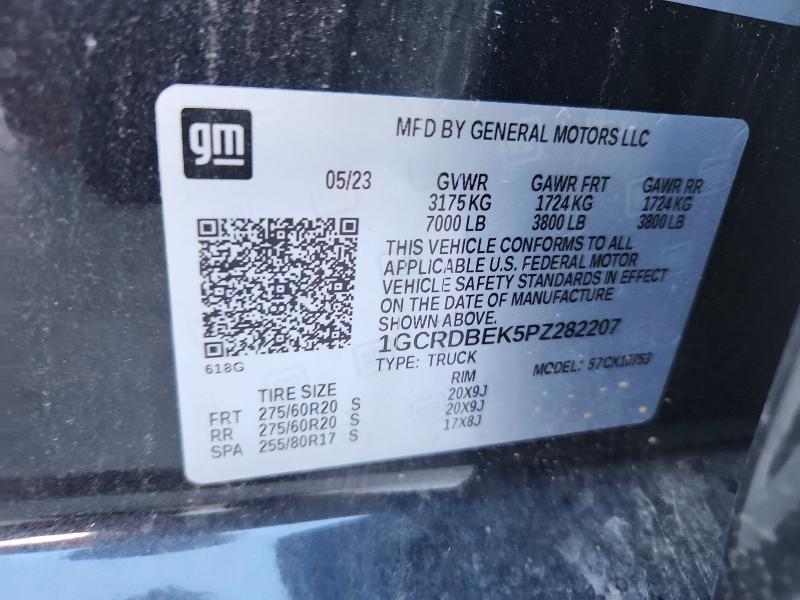 63728396 :رقم المزاد ، 1GCRDBEK5PZ282207 vin ، 2023 Chevrolet Silverado مزاد بيع