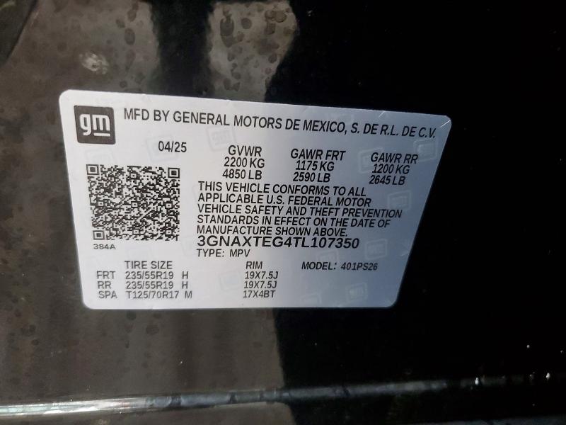 Продаж на аукціоні авто 2026 Chevrolet Equinox, vin: 3GNAXTEG4TL107350, номер лоту: 67446046