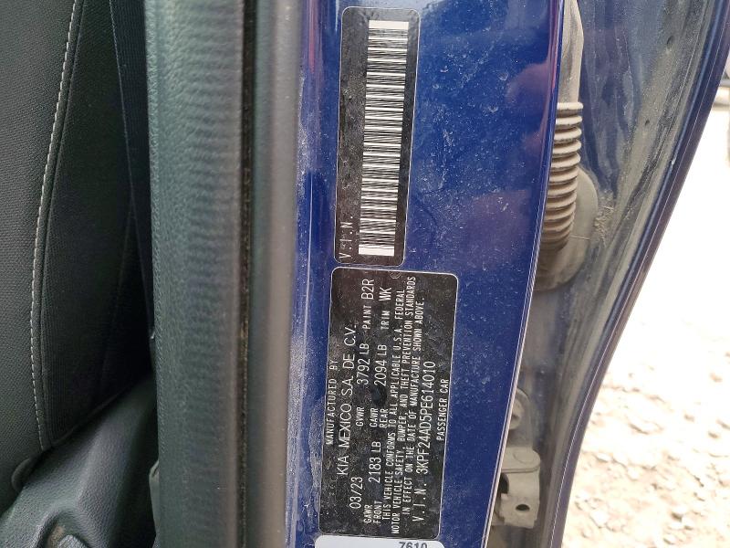 68054036 :رقم المزاد ، 3KPF24AD5PE614010 vin ، 2023 Kia Forte مزاد بيع