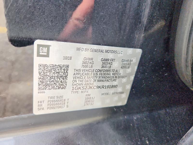 2019 Gmc Yukon Xl მანქანა იყიდება აუქციონზე, vin: 1GKS2JKC9KR191890, აუქციონის ნომერი: 68142636