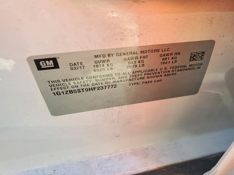 Продажа на аукционе авто 2017 Chevrolet Malibu, vin: 1G1ZB5ST9HF237772, номер лота: 59408986