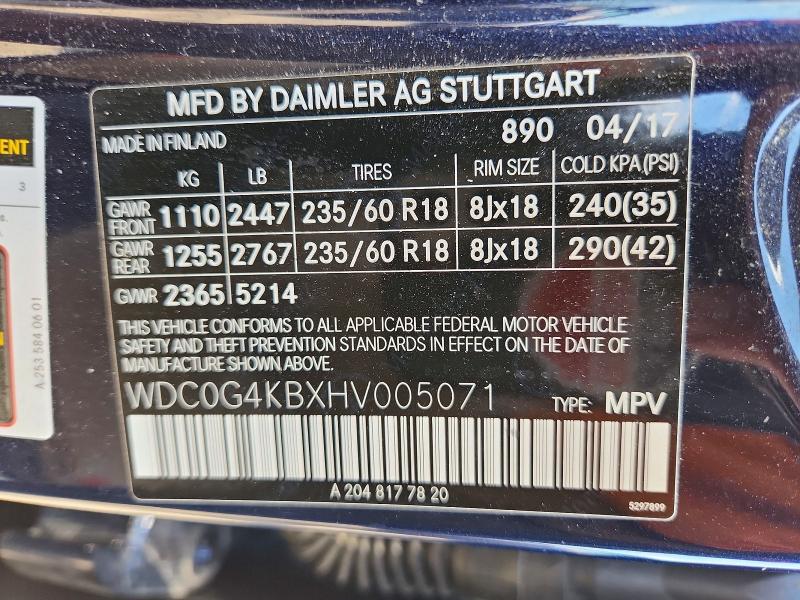 Aukcja sprzedaży 2017 Mercedes-benz Glc, vin: WDC0G4KBXHV005071, numer aukcji: 67505386