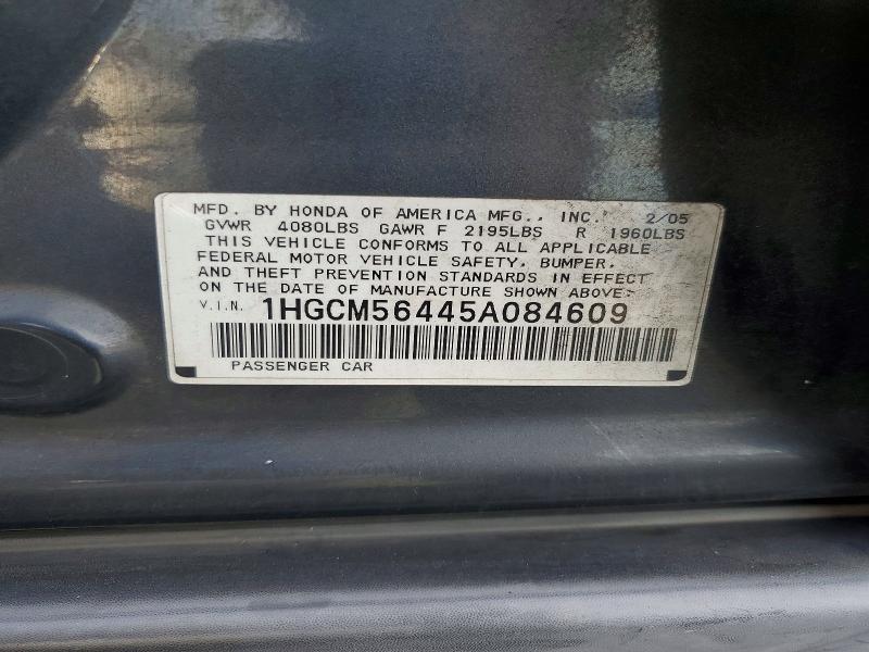 Aukcja sprzedaży 2005 Honda Accord, vin: 1HGCM56445A084609, numer aukcji: 68253486