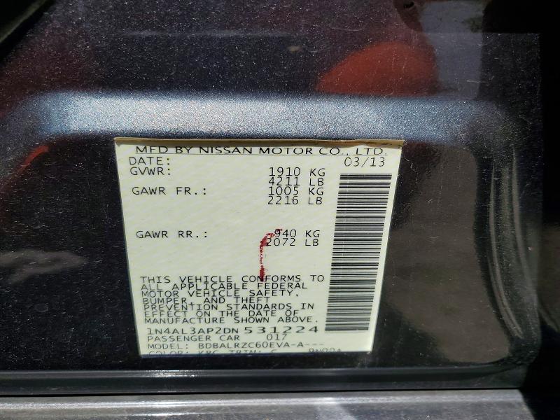 Aukcja sprzedaży 2013 Nissan Altima, vin: 1N4AL3AP2DN531224, numer aukcji: 68151946