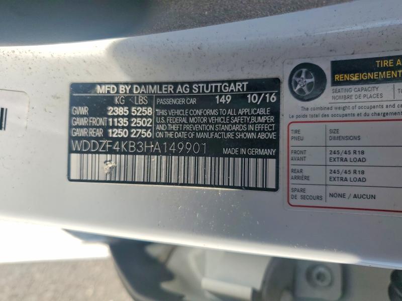 Aukcja sprzedaży 2017 Mercedes-benz E, vin: WDDZF4KB3HA149901, numer aukcji: 67726376