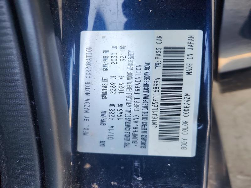 2015 Mazda 6 მანქანა იყიდება აუქციონზე, vin: JM1GJ1U65F1168994, აუქციონის ნომერი: 67846316