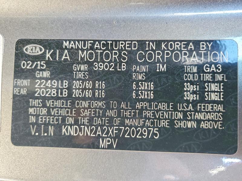 Aukcja sprzedaży 2015 Kia Soul, vin: KNDJN2A2XF7202975, numer aukcji: 68229486