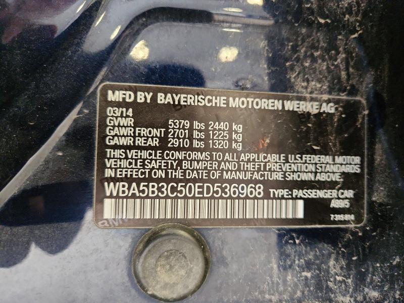 2014 Bmw 535 მანქანა იყიდება აუქციონზე, vin: WBA5B3C50ED536968, აუქციონის ნომერი: 68776606