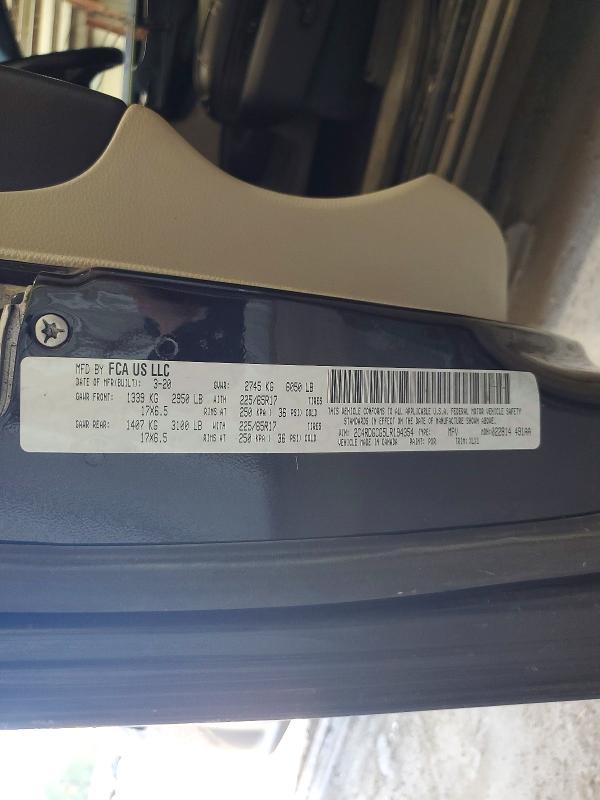 2020 Dodge Grand Caravan მანქანა იყიდება აუქციონზე, vin: 2C4RDGCG5LR194354, აუქციონის ნომერი: 70920786