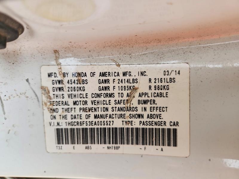 2014 Honda Accord მანქანა იყიდება აუქციონზე, vin: 1HGCR6F53EA005527, აუქციონის ნომერი: 69433296