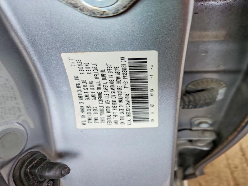 2017 Honda Accord მანქანა იყიდება აუქციონზე, vin: 1HGCR2F3XHA148857, აუქციონის ნომერი: 68347406