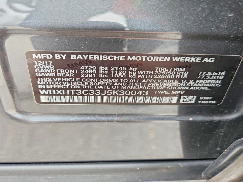 Aukcja sprzedaży 2018 Bmw X1, vin: WBXHT3C33J5K30043, numer aukcji: 66847476