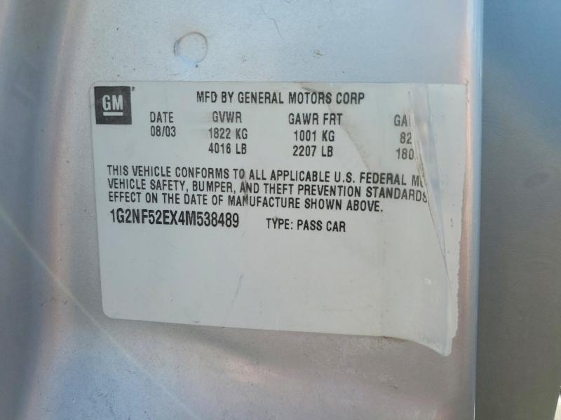 2004 Pontiac Grand Am მანქანა იყიდება აუქციონზე, vin: 1G2NF52EX4M538489, აუქციონის ნომერი: 70087346