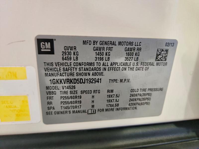 2013 Gmc Acadia მანქანა იყიდება აუქციონზე, vin: 1GKKVRKD5DJ192941, აუქციონის ნომერი: 66992496