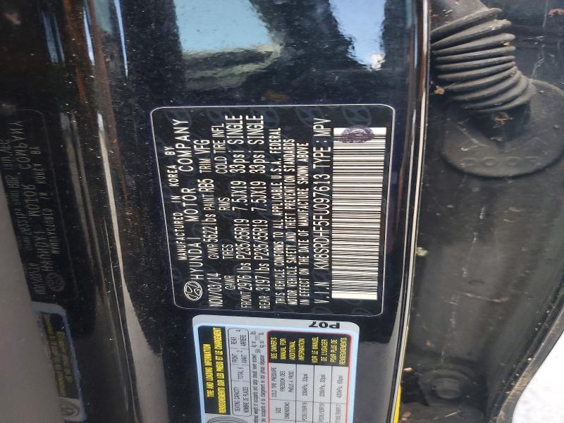 2015 Hyundai Santa Fe მანქანა იყიდება აუქციონზე, vin: KM8SRDHF5FU097613, აუქციონის ნომერი: 70327506