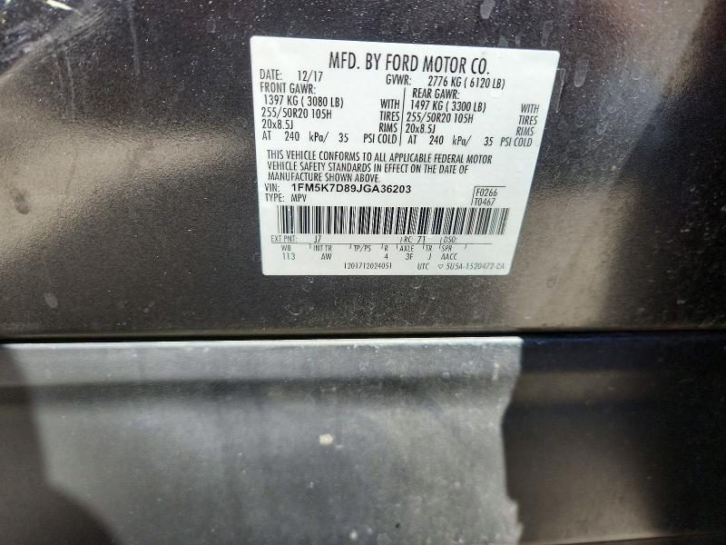 Продаж на аукціоні авто 2018 Ford Explorer, vin: 1FM5K7D89JGA36203, номер лоту: 67812636
