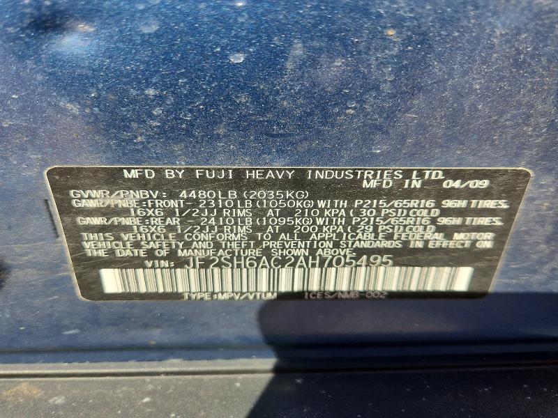 Продажа на аукционе авто 2010 Subaru Forester, vin: JF2SH6AC2AH705495, номер лота: 69615726